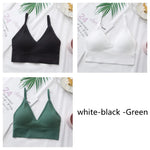 3Pcs/Set Women Sexy Crop Tops Seamless Bra Female Streetwear Sport Crop Top Tee Solid Color Underwear Lingerie Push Up Bra