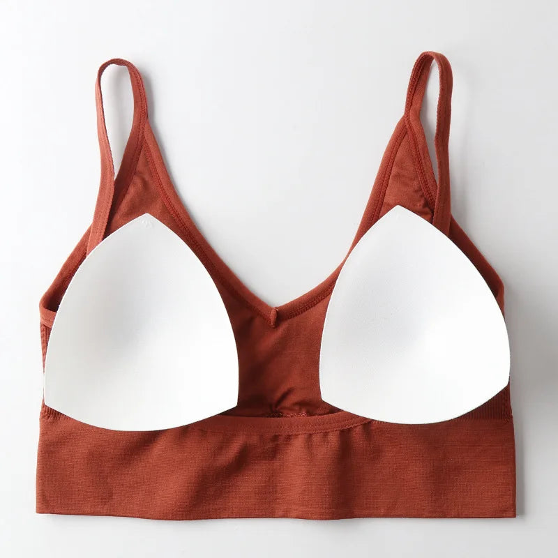 Women Tube Top U Back Crop Top Push Up Bra Sexy Lingerie Seamless Underwear Female Solid Color Sport Top Fitness Brassiere