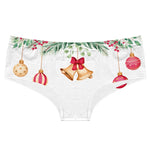 Merry Christmas Bells Print Women's Panties Low Waist Briefs Festive Comfortable Underwear Holiday Lingerie