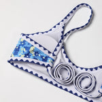 ZTVitality Swimwear Women 2025 New Arrival Print Whip Stitch Sexy Bikini Padded Bra Mid Waist Bandgae Swimsuit Brazilian Biquini