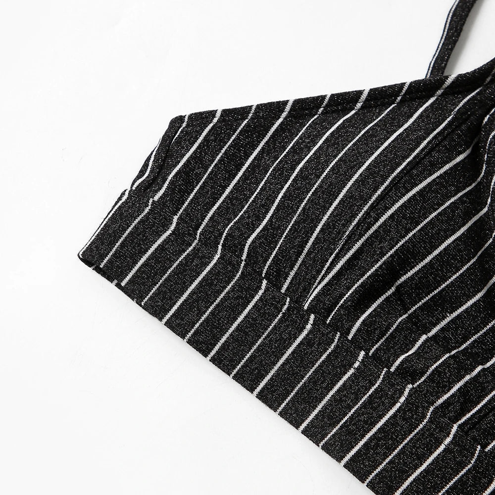 ZTVitality Shiny Striped Sexy Bikini 2022 New Arrival Straps Padded Bra High Waist Swimsuit Female Swimwear Women Beach Wear S-L