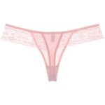 See-through Mesh Yarn Women's T-back Embroidery Lace Edge Ladies Thongs Sexy Low-waisted T-pants Seamless Female G-string