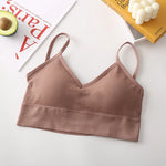 Women Tube Top Seamless Bra Crop Top Solid Color Sports Sexy Lingerie Active Bra Tops Underwear With Removable Pads