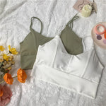Cotton Tube Tops Women Bra Crop Top Female Wireless Solid Color Top Sleeveless Sexy Lingerie Padded Underwear
