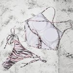 ZTVitality Sexy Bikinis Print Bandage Bikini 2025 Hot Sale Padded Bra Low Waist Swimsuit Female Swimwear Women Brazilian Biquini