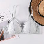 Floral Lace Bra Push-Up Bra For Women Lace Bralette Female Sexy Lingerie V-Neck Brassiere Wire Free Light Pads Underwear