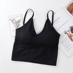 Women Tube Tops Seamless Bra Crop Top Sports Underwear Streetwear Fitness Tops Cami With Removable Pads Solid Color Lingerie
