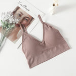 Crop Tops Women's Underwear Sexy Low Back Bralette Camis Non adjustable shoulder straps Bra Bandeau With breast pads Tank Vest
