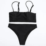 ZTVitality Solid Sexy Bikinis Push Up Bikini 2026 New Arrival Straps Padded Bra Mid Waist Swimsuit Solid Swimwear Women Biquini
