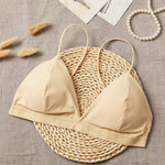 Women 1/3 Cup Tank Top Seamless Crop Top Solid Color Underwear Sexy Lingerie V-Neck Non-wire Bra Top Padded Camisole