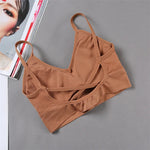 Women Tube Top Seamless Bra Crop Top Solid Color Sports Sexy Lingerie Active Bra Tops Underwear With Removable Pads
