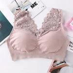 L-XXL Women Seamless Sexy Lace Bra Wireless Beauty Back Lingerie Push Up sports running Bra Cozy Chest tube Top bralette