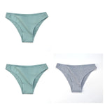 3Pcs/Set Women Cotton Bikini Briefs Skin-Friendly Low Rise Underwear Seamless Edge Soft Stretch Daily Ladies Panties M-XXL