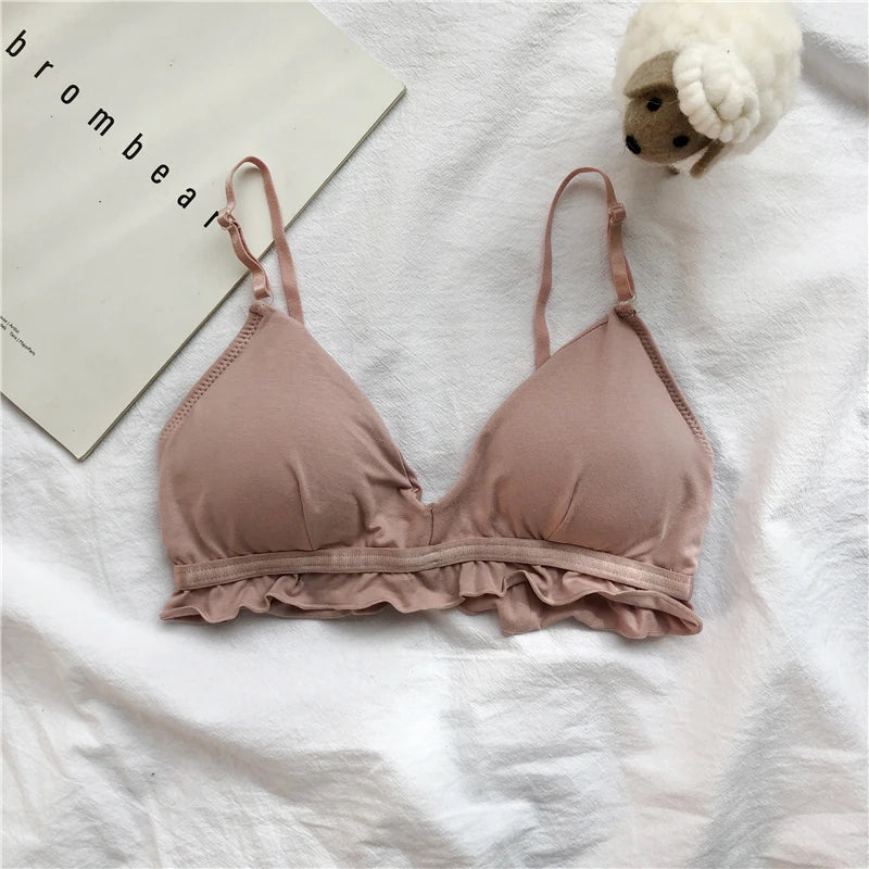 Non-wire Bras for Women Seamless Bra Top Sexy Lingerie Female Soft Brassiere Solid Color Back Closure Underwear