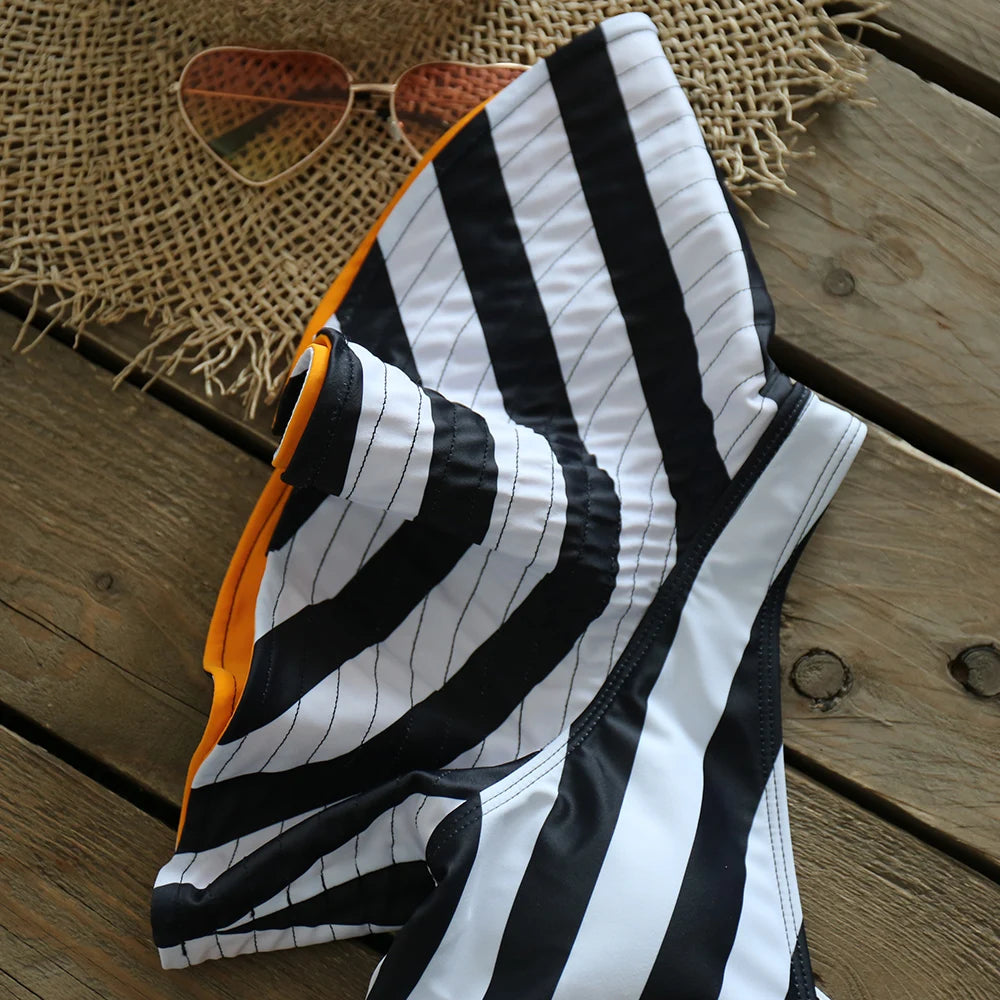 Two-Pieces Women Floral 2025 Push-Up Padded Bra Ruffles Bandage Bikini Set Swimsuit Swimwear Bathing Suit Beachwear Biquini