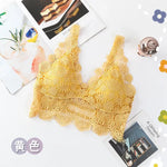 Deep V Lace Bra Tops Wire Free Brassieres Women Underwear Sexy Lingerie Beauty Back Bralette Bras for Women Removable Pads Top