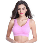 Shockproof Sports Yoga Bra for Women Removable Breast Pad S-7XL Sexy Elastic Back Cotton Sleep Bra Comfortable Sleepwear Top