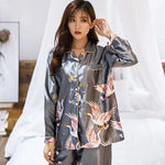 Lovers Print Dot Pajamas Set Couples Satin Pijamas Sleepwear Men&Women Causal Pyjamas Nightwear Plus Size 3XL 4XL Home Longewear