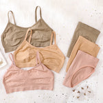 Women Seamless Bra And Panties Set Non-Wire Push-Up Bralette Female Low-Waist Thongs T-back Panties Sexy Lingerie Underwear Set