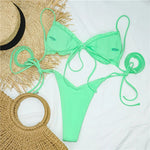Sexy Ruffle Frilled Micro Thong Bikini 2025 Women Swimwear Female Swimsuit Two-pieces Bikini set String Bather Bathing Suit Swim