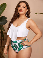 Ruffle Bikinis 2026 Women Large Size Swimsuit High WaistPush Up Plus Swimwear Female Beach Wear Bathing Suit 4XL