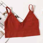 Seamless Bras For Women U-Back Sports Crop Top Sexy Lingerie Non-wire Thin Strap Ribbed No Pads Underwear V Neck Intimates M-XL