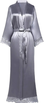 2019 New Silk Satin Lace Robes Bridesmaid Bride Robes Wedding Long Robe Bathrobe Womens Robe Lingerie Robe
