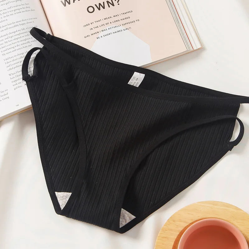 Cotton Panties Briefs Women Sexy Lingerie Female Underpants Solid Color Hollow Out Seamless Underwear Sexy Low-Waist Pantys M-XL