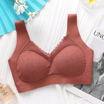 Breathable V-Neck Gather Seamless Bralette Sexy Thai Latex Bra Women's Underwear Wireless Push Up Brassiere Ladies Lingerie
