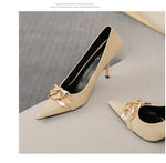 Women Pumps Luxury Female High Heels Metal Pointed Toe Professional Dress Party Ladies Office Shoe 2021Summer Fashion Large Size