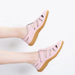 Split Leather Flat Sandals Women Fashion Summer Shoes Anti-slip Soft Sole Ladies Gladiator Sandal Breathable Sandalias SH031502
