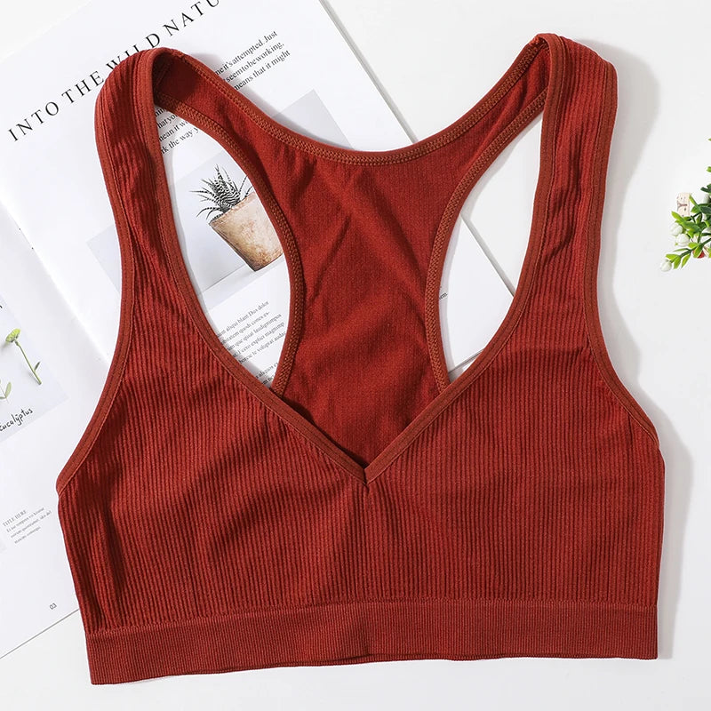 Seamless Bras For Women Bra Tops Wirefree Brassiere Unlined Deep Vneck Bra Comfort LingerieBralette Top Female Underwear