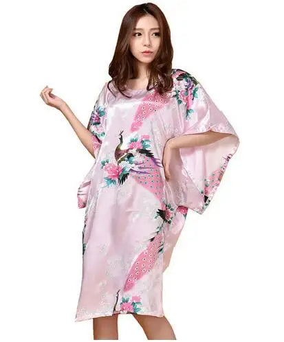 Novelty Print Black Female Satin Robe Dress Nightgown Novelty Women's Kaftan Bath Gown Summer Lounge Homewear Plus Size 6XL