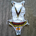 2025 African Dashiki Print One Piece Swimsuit Women High leg cut Swimwear Female Trikini Thong Monokini Brazilian Bathing Suit
