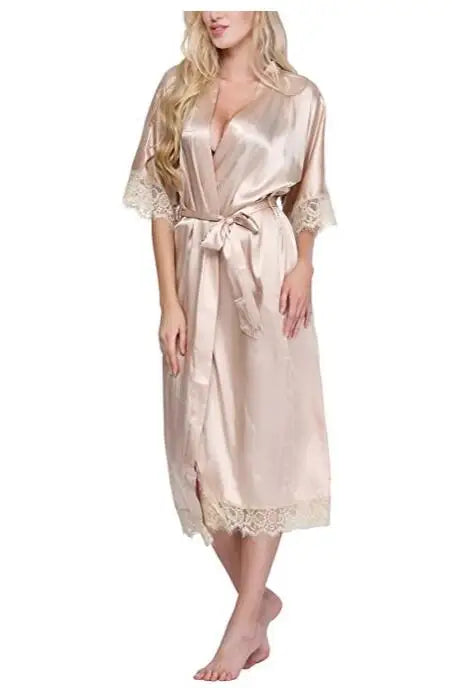 High Quality Black Women Silk Rayon Robe Sexy Long Lingerie Sleepwear Kimono Yukata Nightgown Plus Size S M L XL XXL XXXL A-050