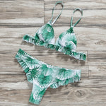 ZTVitality Sexy Swimsuit Female Bikini 2019 New Arrival Beach Leaf Print Patchwork Low Waist Swimwear Women Brazilian Biquini