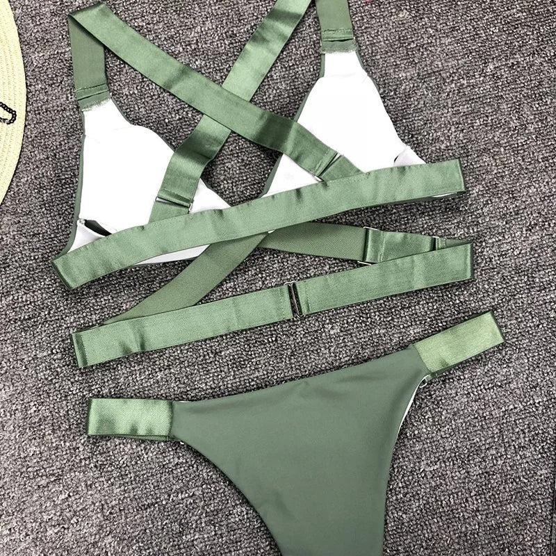 Sexy Brazilian Velvet Bikini 2025 Women Swimsuit Female Swimwear Two Pieces Bikini set Adjust Bandage Bather Bathing Suit Swim