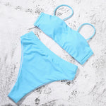 ZTVitality Sexy Bikinis Solid Push Up Bikini 2021 Hot Sale Padded Bra Straps High Waist Swimsuit Female Swimwear Women Biquini