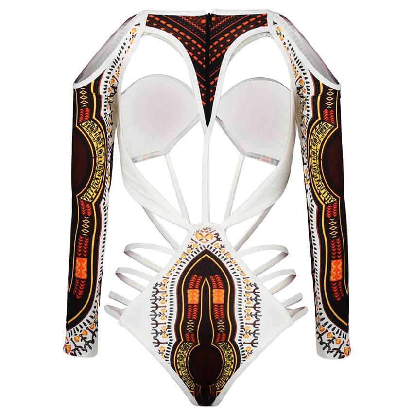 2025 African Dashiki Print One Piece Swimsuit Women High leg cut Swimwear Female Trikini Thong Monokini Brazilian Bathing Suit