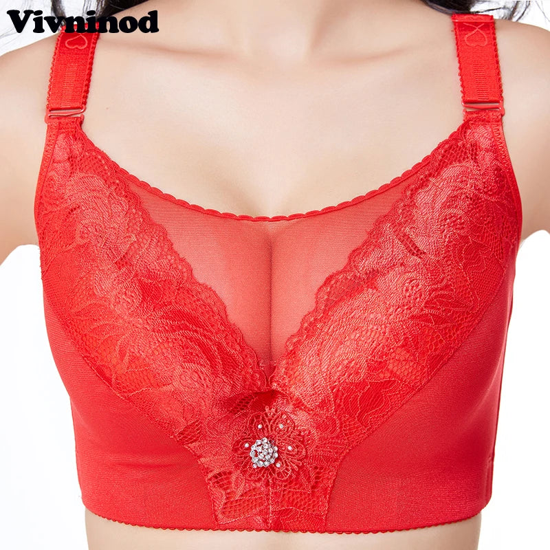 Plus Size 40-52 Sexy Seamless Bras For Fat mm oversize cup 120EFG cup bra with adjustable back underwear push up sexy lace bra