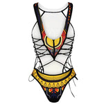 2025 African Dashiki Print One Piece Swimsuit Women High leg cut Swimwear Female Trikini Thong Monokini Brazilian Bathing Suit
