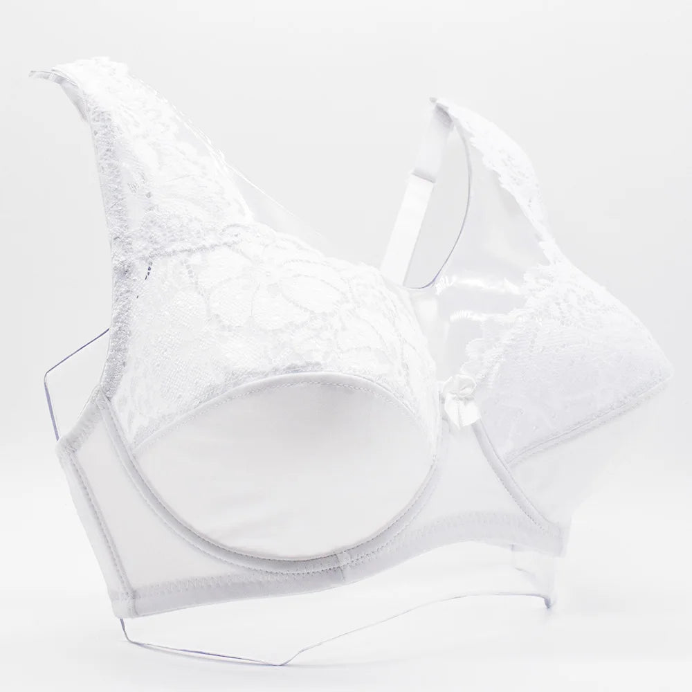 Womens Lager Bosom Lace Bralette Ladies Floral Unpadded Bra Sexy Lingerie See through Underwired Plus Size Brassiere Top