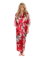RB015 Satin Robes for Brides Wedding Robe Sleepwear Silk Pijama Casual Bathrobe Animal Rayon Long Nightgown Women Kimono XXXL