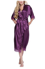 High Quality Black Women Silk Rayon Robe Sexy Long Lingerie Sleepwear Kimono Yukata Nightgown Plus Size S M L XL XXL XXXL A-050