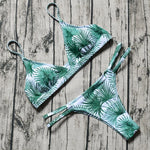 ZTVitality Sexy Swimsuit Female Bikini 2019 New Arrival Beach Leaf Print Patchwork Low Waist Swimwear Women Brazilian Biquini