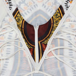 2025 African Dashiki Print One Piece Swimsuit Women High leg cut Swimwear Female Trikini Thong Monokini Brazilian Bathing Suit