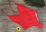 2026 V Neck Scrunch Butt Female Swimwear One Piece Swimsuit Women Backless Monokini Sexy High cut Bathing Suit Swim Bodysuit