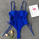 Splicing High Cut Out One Piece Swimsuit Women Tassel Swimwear Female Sexy Bathing Suit String Leopard Bikini 2025 Monokini Lady