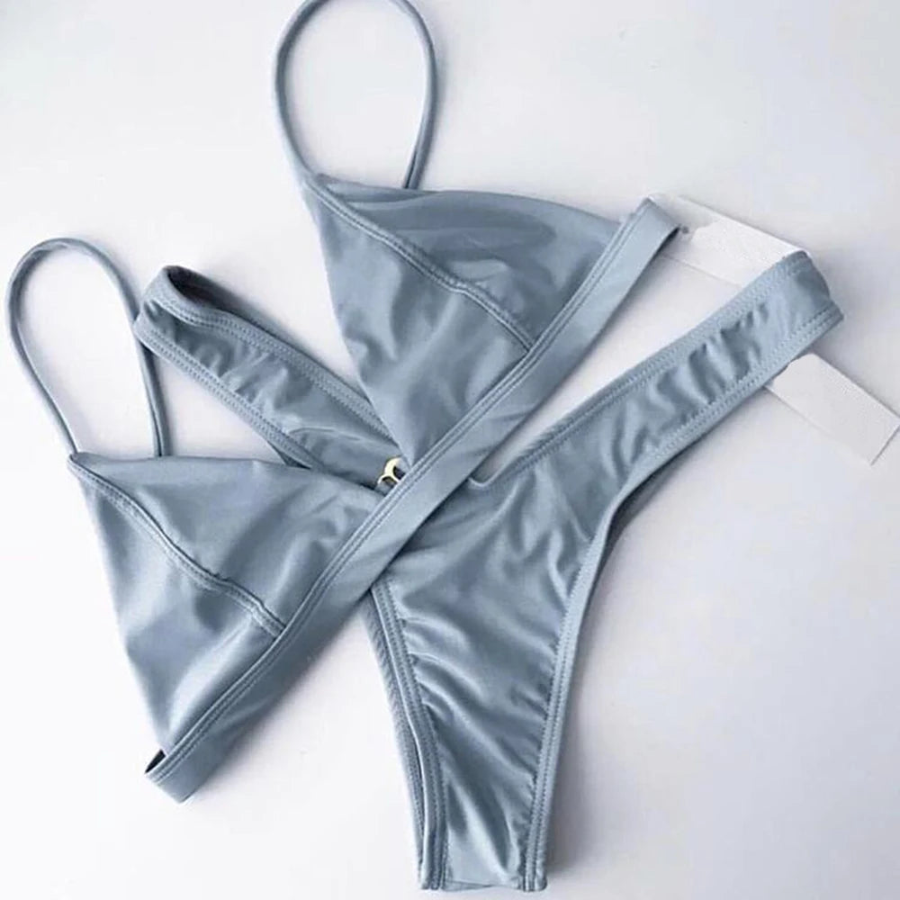 ZTVitality Swimwear Women Sexy Push Up Bikini 2019 Hot Sale Beach Padded Straps Triangle Thong Swimsuit Female Brazilian Biquini
