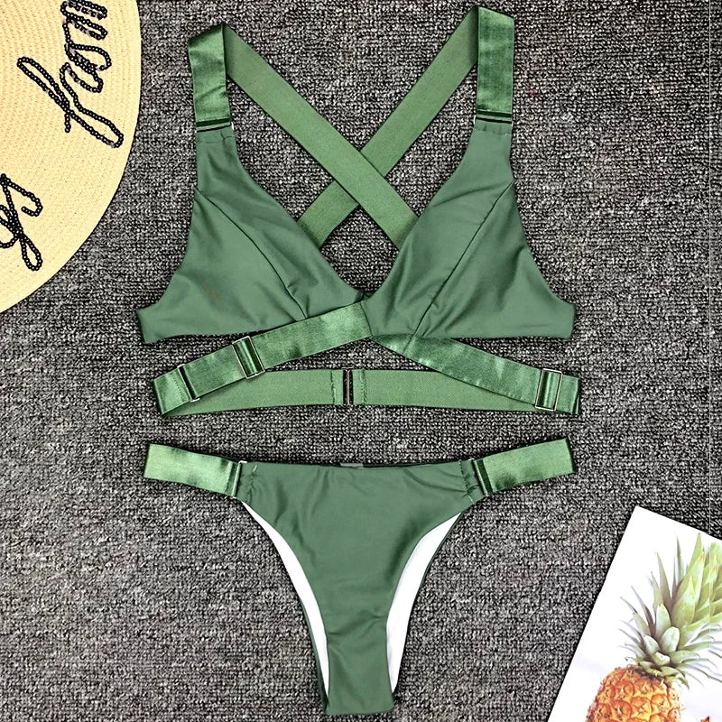 Sexy Brazilian Velvet Bikini 2025 Women Swimsuit Female Swimwear Two Pieces Bikini set Adjust Bandage Bather Bathing Suit Swim